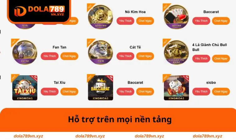 Game Bài DOLA789 2 Hỗ trợ trên mọi nền tảng